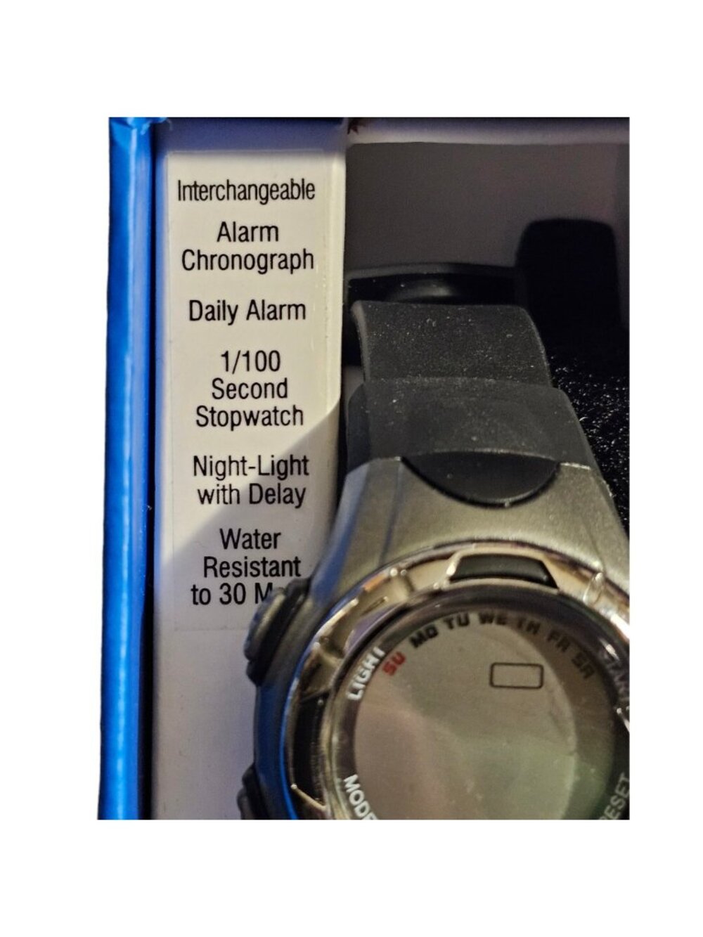 Pro Spirit unisex Digital Interchangeable Watch Chronograph Alarm 30M NIB VTG - Picture 4 of 4